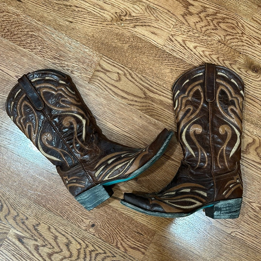 Gorgeous Lane “Bailey” Boots Embroidered W Natural Jute Inlays size 9 MSRP $440